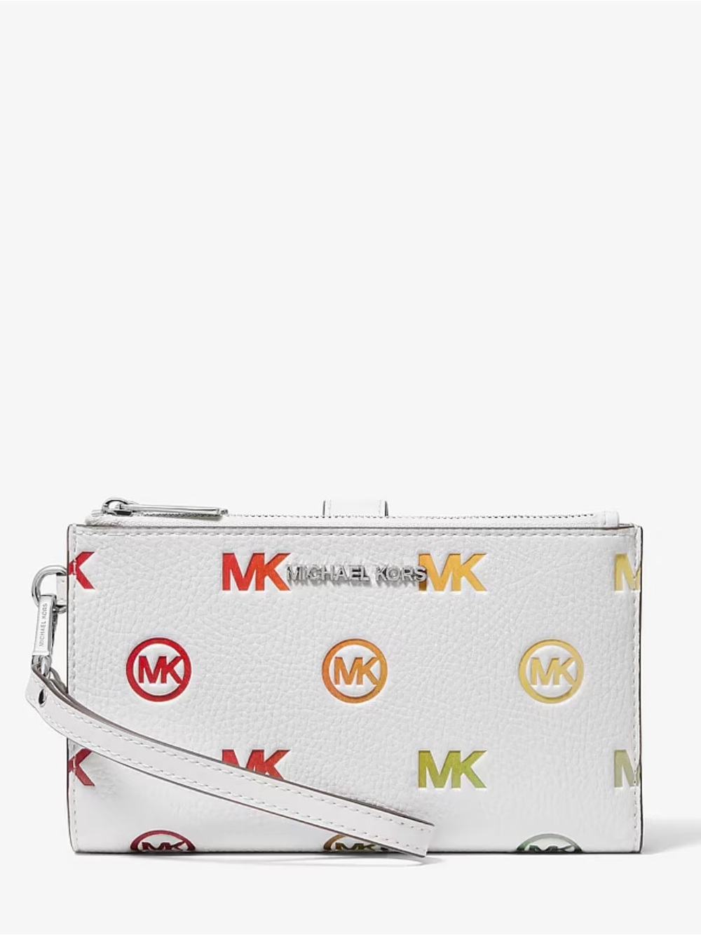 Michael Kors Jet Set Travel Rainbow Logo Embossed Wristlet Wallet
